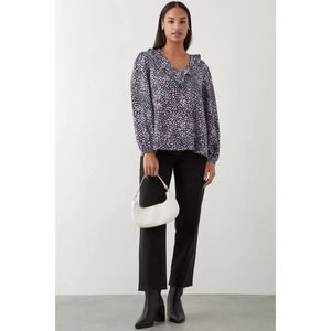 Ripe Maternity Maternity 3/4 Sleeve Wrap Blouse - Abstract - Black